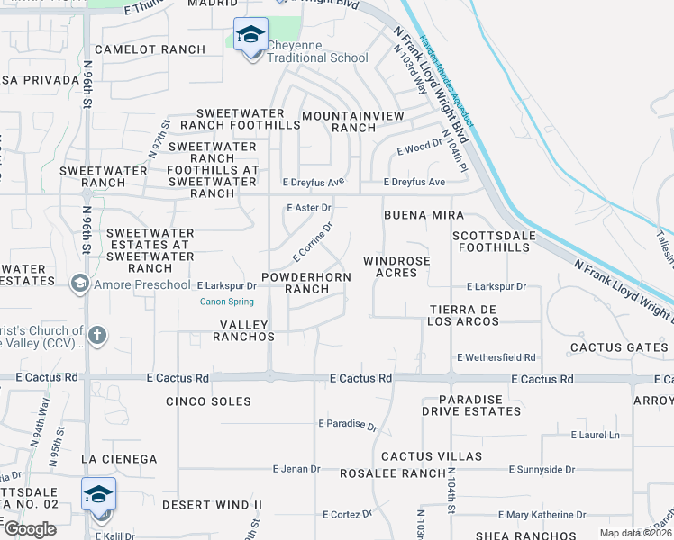 map of restaurants, bars, coffee shops, grocery stores, and more near 10130 East Larkspur Drive in Scottsdale