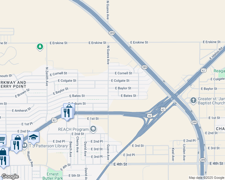 map of restaurants, bars, coffee shops, grocery stores, and more near 3306 East Baylor Street in Lubbock