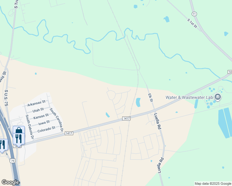 map of restaurants, bars, coffee shops, grocery stores, and more near 14 Shadow Mountaim Mobile Home Park in Sherman