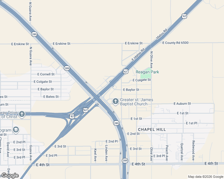 map of restaurants, bars, coffee shops, grocery stores, and more near 3816 Idalou Road in Lubbock