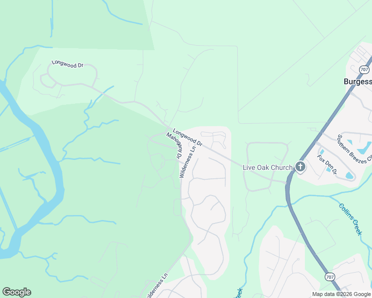 map of restaurants, bars, coffee shops, grocery stores, and more near 412 Mahogany Drive in Murrells Inlet