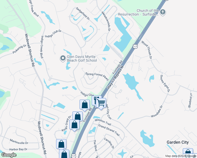 map of restaurants, bars, coffee shops, grocery stores, and more near 9411 Old Palmetto Road in Murrells Inlet