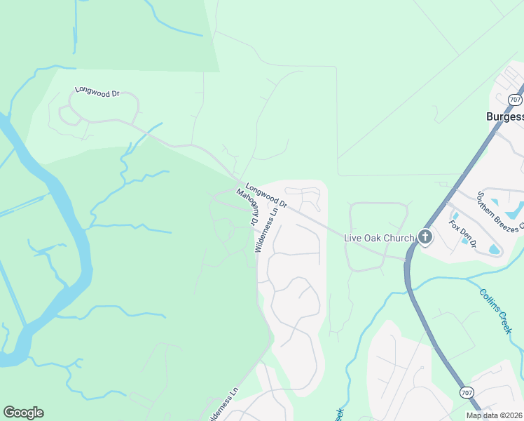 map of restaurants, bars, coffee shops, grocery stores, and more near 412 Mahogany Drive in Murrells Inlet