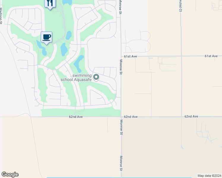 map of restaurants, bars, coffee shops, grocery stores, and more near 81955 Golden Star Way in La Quinta