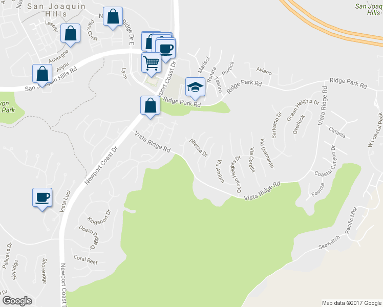 map of restaurants, bars, coffee shops, grocery stores, and more near 37 Terraza Drive in Newport Beach
