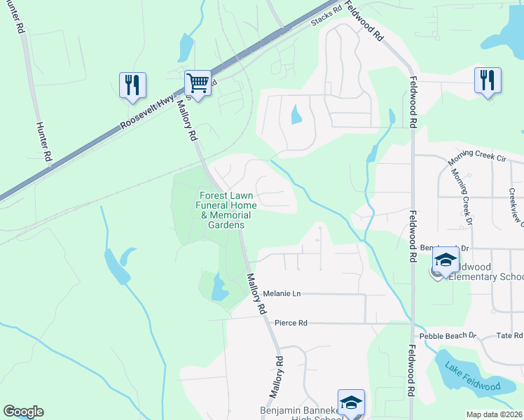 map of restaurants, bars, coffee shops, grocery stores, and more near 375 Marriott Dr in Atlanta