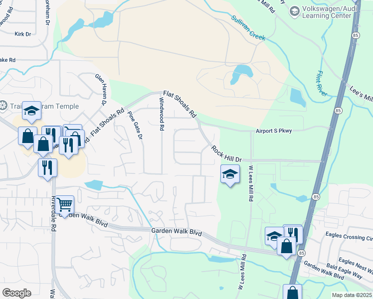 map of restaurants, bars, coffee shops, grocery stores, and more near 859 Pine Shoals Drive in Atlanta