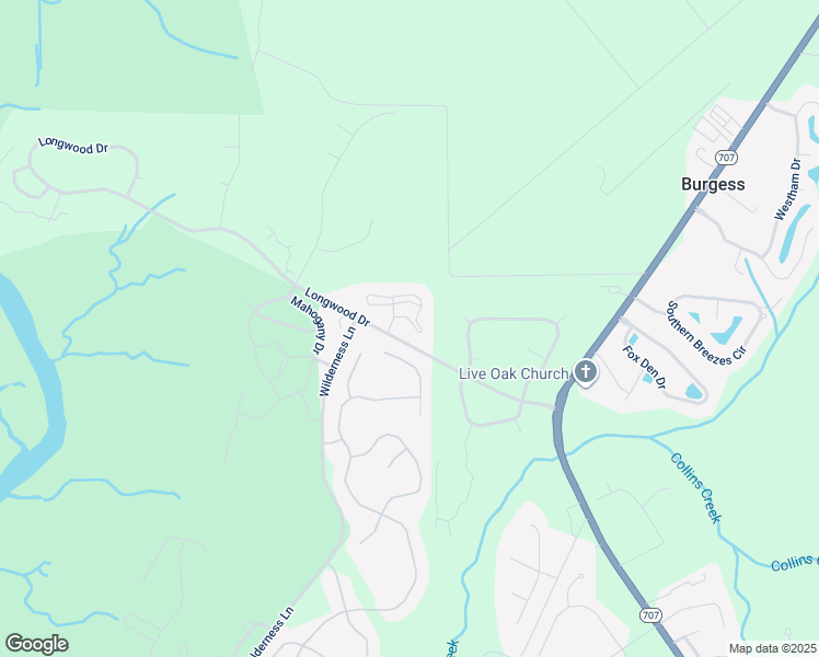 map of restaurants, bars, coffee shops, grocery stores, and more near 5792 Longwood Drive in Murrells Inlet