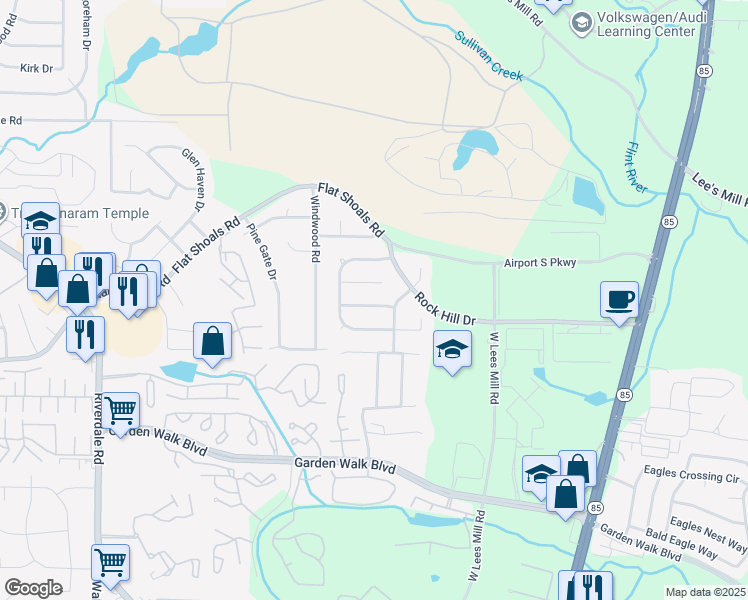 map of restaurants, bars, coffee shops, grocery stores, and more near 847 Pine Shoals Drive in Atlanta