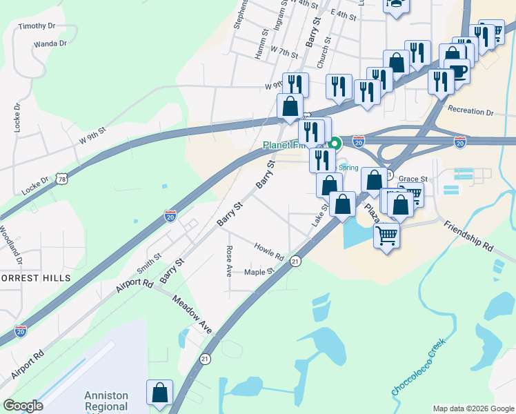 map of restaurants, bars, coffee shops, grocery stores, and more near 134 Mattison Road in Oxford