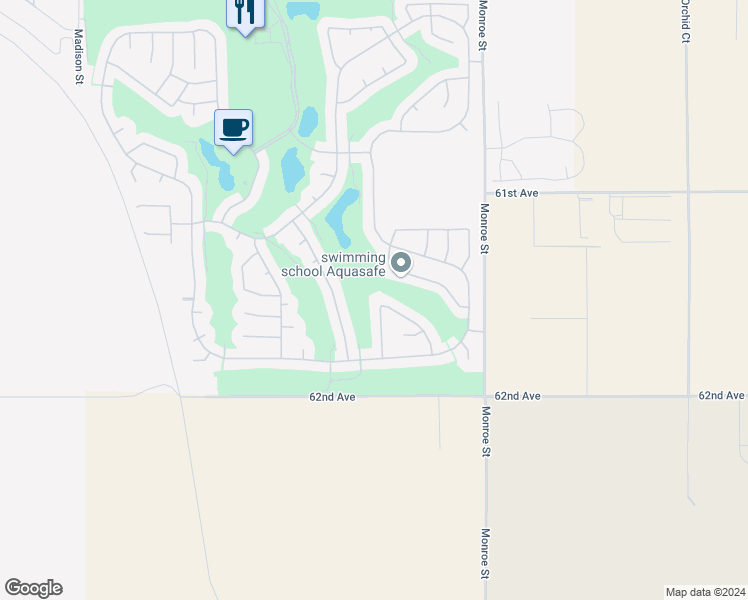 map of restaurants, bars, coffee shops, grocery stores, and more near 61545 Toro Canyon Way in La Quinta