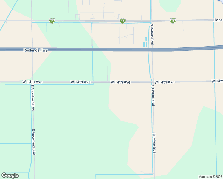 map of restaurants, bars, coffee shops, grocery stores, and more near 14563 West 14th Avenue in Blythe