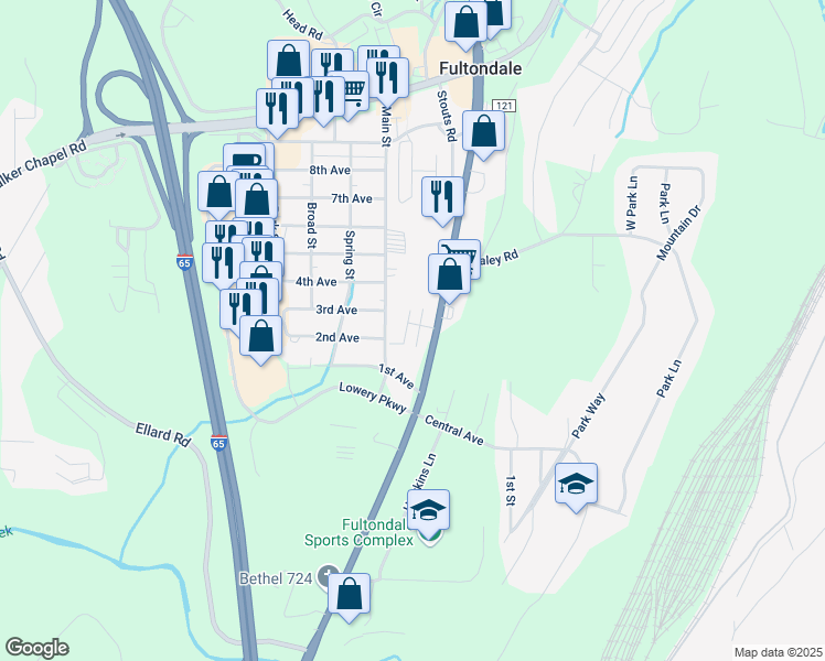 map of restaurants, bars, coffee shops, grocery stores, and more near 916 Decatur Highway in Fultondale