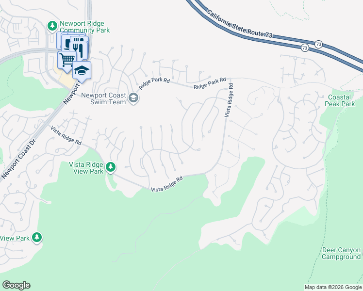 map of restaurants, bars, coffee shops, grocery stores, and more near 49 Sarteano Drive in Newport Beach