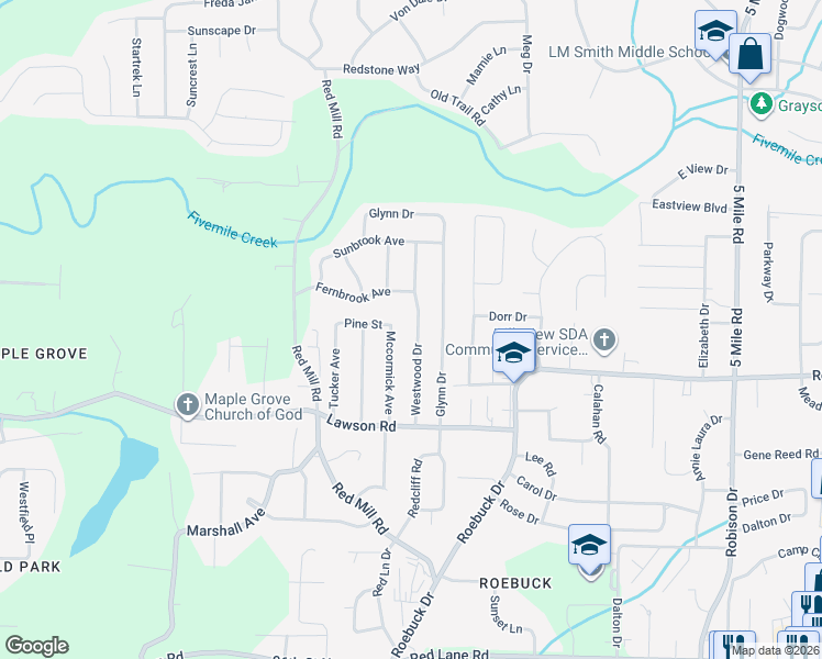 map of restaurants, bars, coffee shops, grocery stores, and more near 252 Westwood Drive in Birmingham
