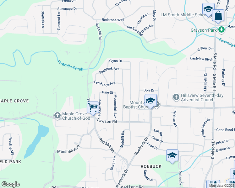 map of restaurants, bars, coffee shops, grocery stores, and more near 261 Mccormick Avenue in Birmingham