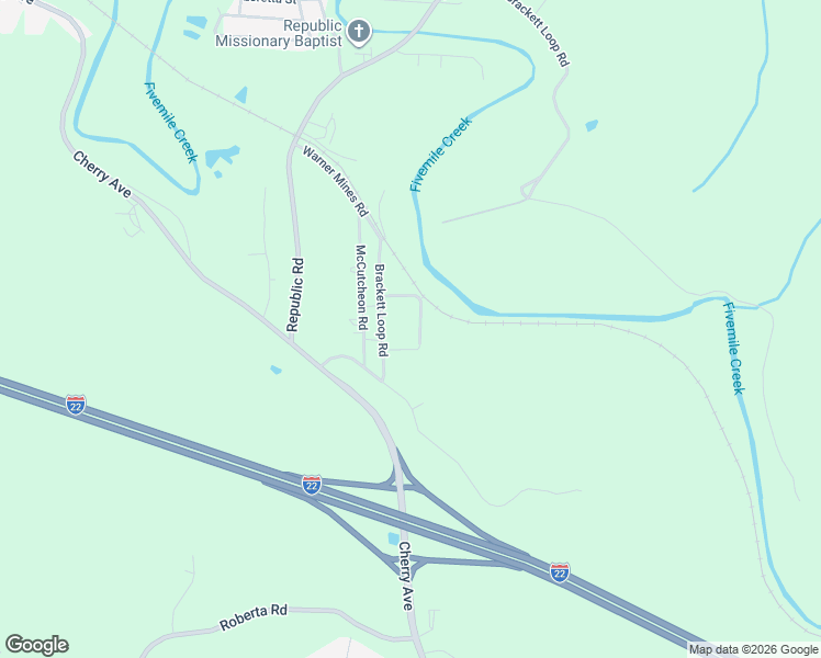 map of restaurants, bars, coffee shops, grocery stores, and more near 1518 Warner Loop Road in Birmingham