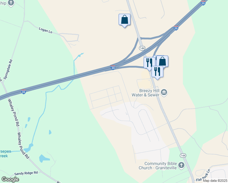 map of restaurants, bars, coffee shops, grocery stores, and more near 471 Bettis Academy Road in Graniteville