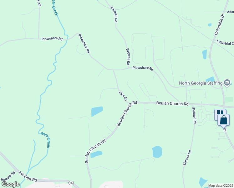 map of restaurants, bars, coffee shops, grocery stores, and more near 74 Jiles Road in Carrollton