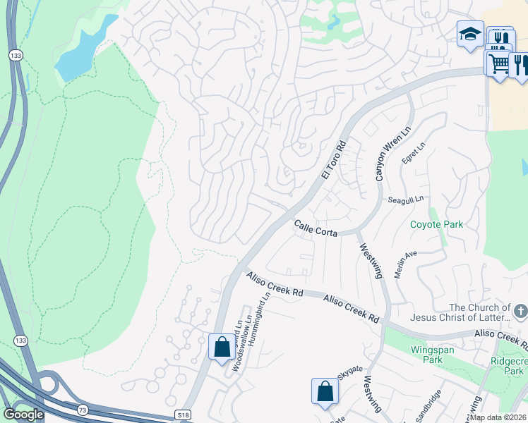 map of restaurants, bars, coffee shops, grocery stores, and more near 5533 Via La Mesa in Laguna Woods