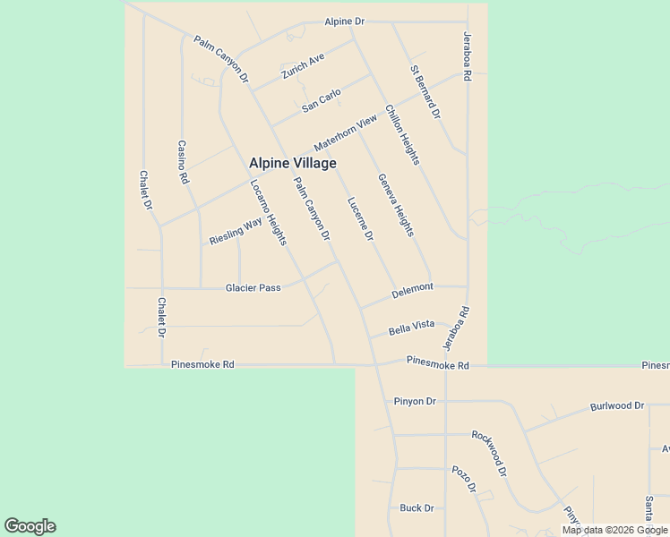 map of restaurants, bars, coffee shops, grocery stores, and more near Palm Canyon Drive in Mountain Center