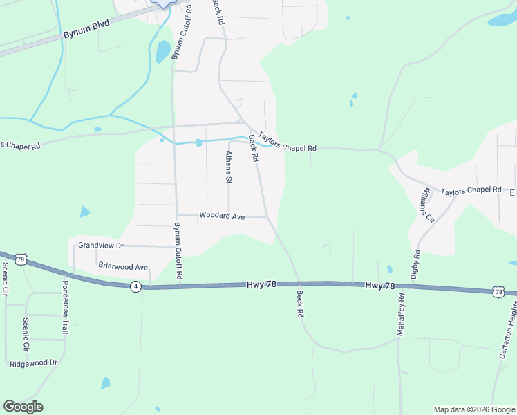 map of restaurants, bars, coffee shops, grocery stores, and more near 270 Woodard Avenue in Eastaboga