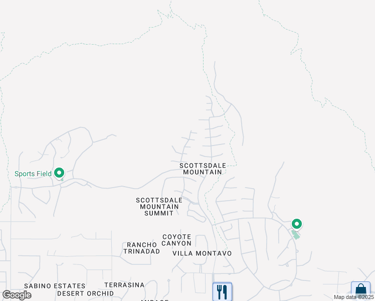 map of restaurants, bars, coffee shops, grocery stores, and more near 13533 East Desert Trail in Scottsdale