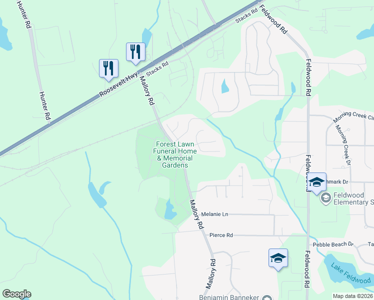 map of restaurants, bars, coffee shops, grocery stores, and more near 555 Mallory Road in Atlanta