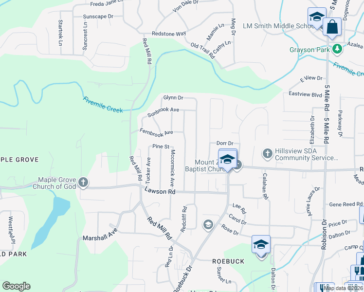 map of restaurants, bars, coffee shops, grocery stores, and more near 256 Westwood Drive in Birmingham