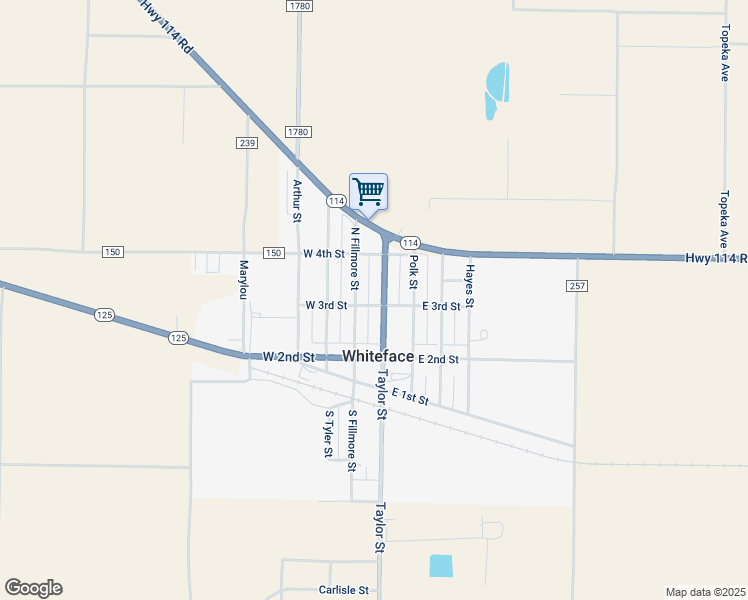 map of restaurants, bars, coffee shops, grocery stores, and more near 102 East 3rd Street in Whiteface