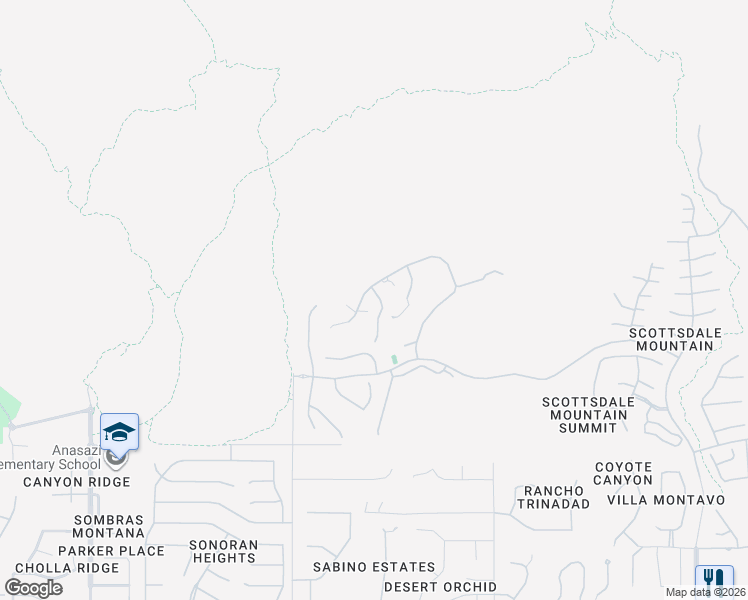 map of restaurants, bars, coffee shops, grocery stores, and more near 12943 East Corrine Drive in Scottsdale