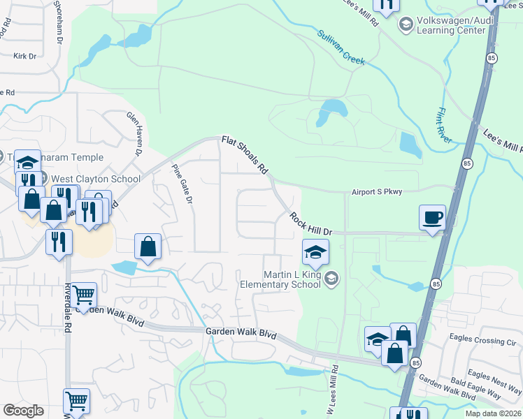 map of restaurants, bars, coffee shops, grocery stores, and more near 847 Pine Shoals Drive in Atlanta