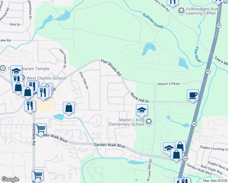 map of restaurants, bars, coffee shops, grocery stores, and more near 847 Pine Shoals Drive in Atlanta