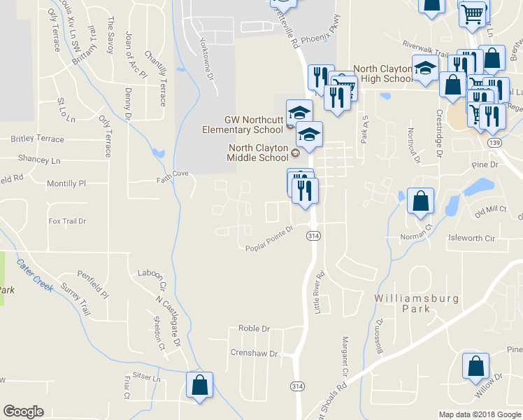 map of restaurants, bars, coffee shops, grocery stores, and more near 1740 Broad River Road in Atlanta