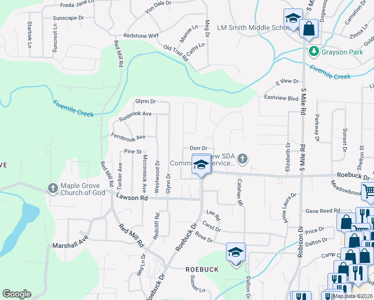 map of restaurants, bars, coffee shops, grocery stores, and more near 821 Hickory Drive in Birmingham