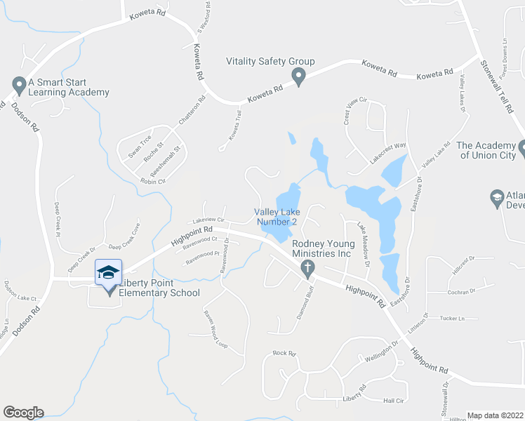 map of restaurants, bars, coffee shops, grocery stores, and more near 9514 Lakeview Road in Union City