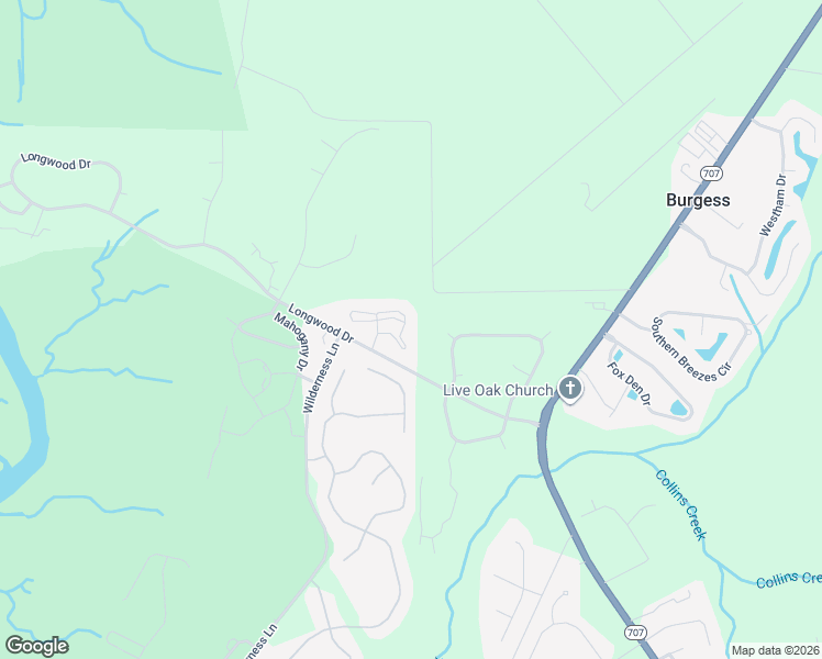 map of restaurants, bars, coffee shops, grocery stores, and more near 5822 Longwood Drive in Myrtle Beach