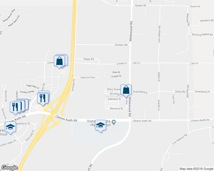 map of restaurants, bars, coffee shops, grocery stores, and more near 28361 Adrienne Street in Murrieta