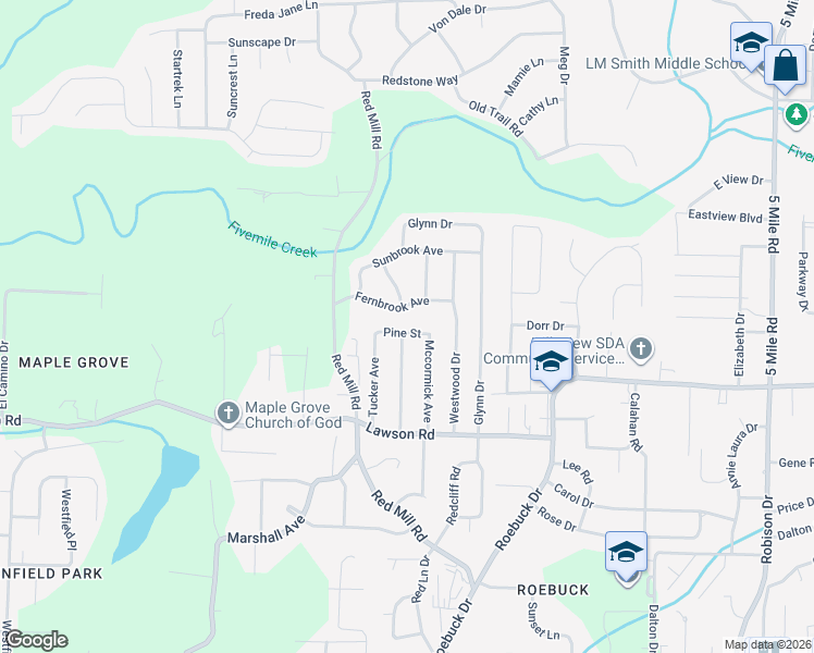map of restaurants, bars, coffee shops, grocery stores, and more near 316 Pine Street in Birmingham