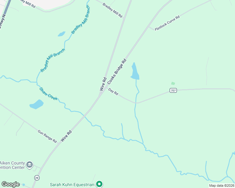 map of restaurants, bars, coffee shops, grocery stores, and more near 110 Cooks Bridge Road in Aiken