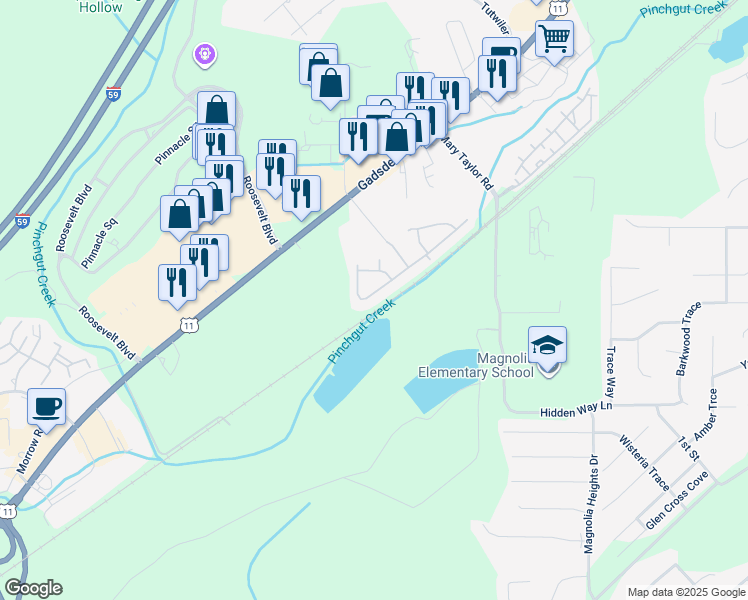 map of restaurants, bars, coffee shops, grocery stores, and more near 3268 Chase Court in Birmingham