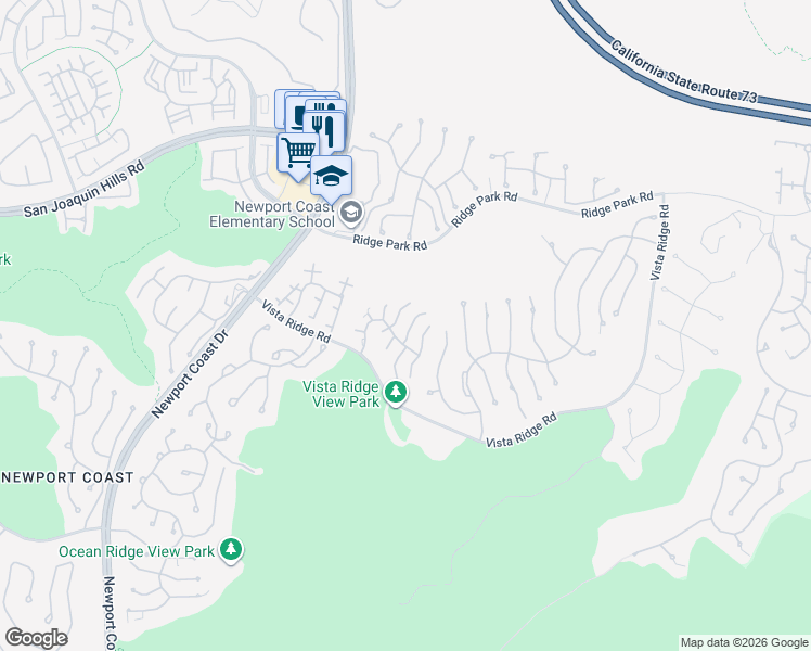 map of restaurants, bars, coffee shops, grocery stores, and more near 21 Splendore Drive in Newport Beach