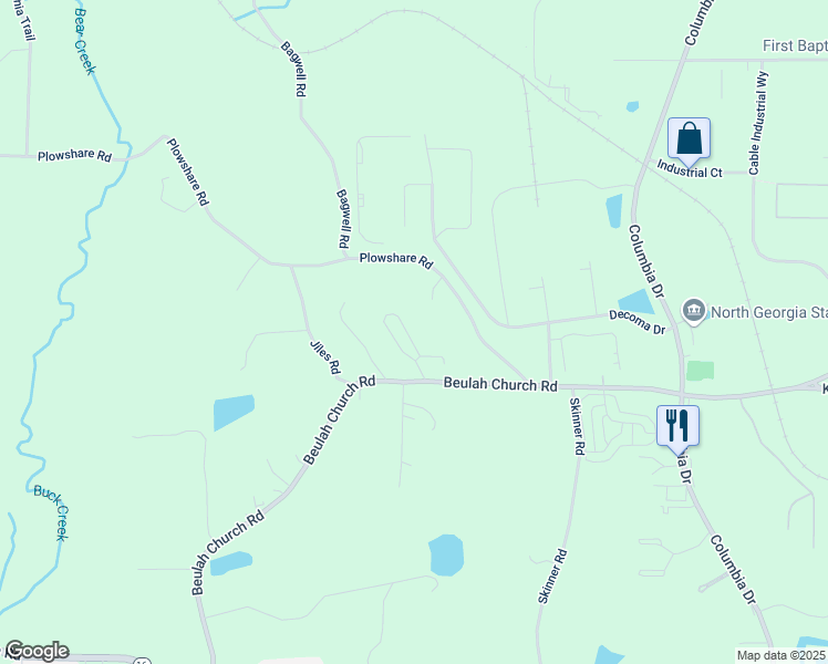 map of restaurants, bars, coffee shops, grocery stores, and more near 249 Katherine Court in Carrollton