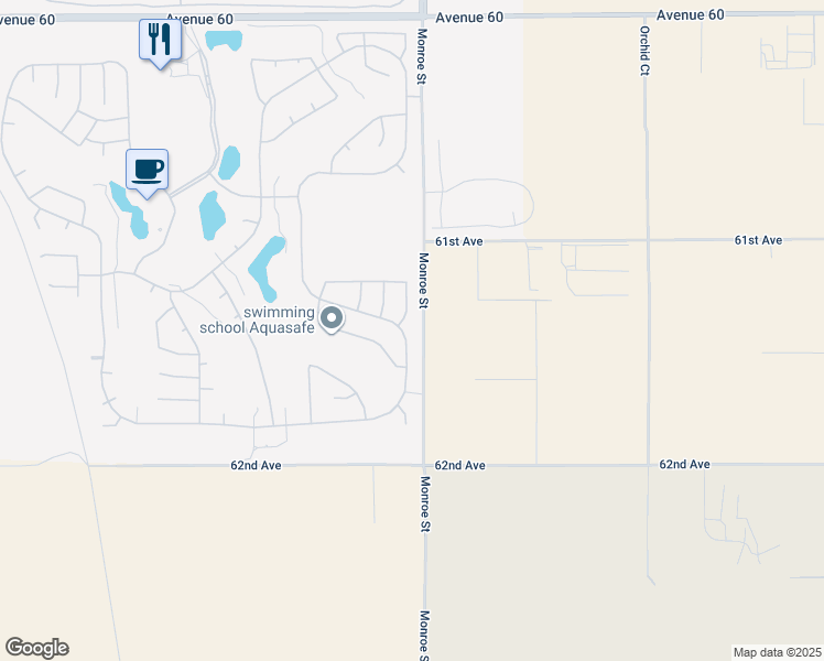 map of restaurants, bars, coffee shops, grocery stores, and more near 61400 Fire Barrel Drive in La Quinta