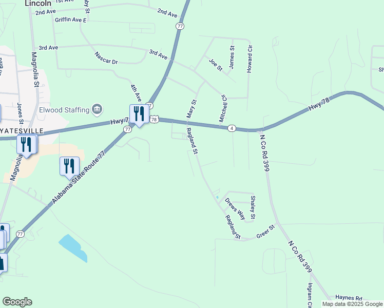 map of restaurants, bars, coffee shops, grocery stores, and more near 35 Camille Way in Lincoln