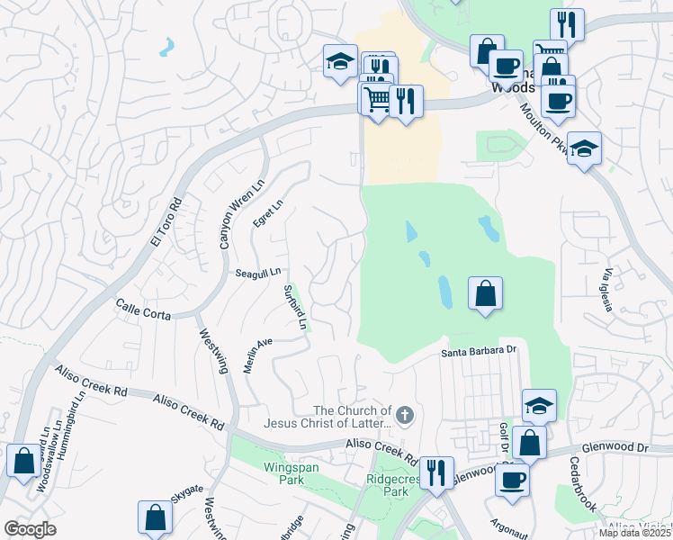 map of restaurants, bars, coffee shops, grocery stores, and more near 4013 Calle Sonora in Laguna Woods