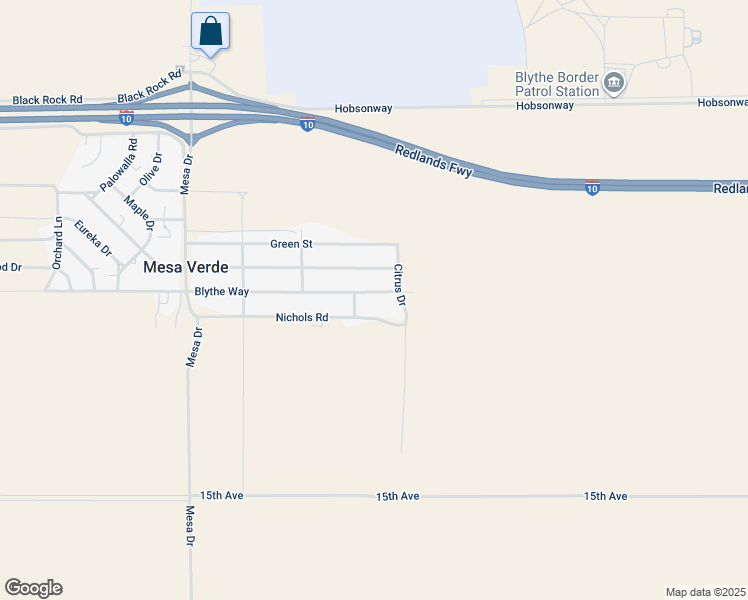 map of restaurants, bars, coffee shops, grocery stores, and more near 17569 Blythe Way in Blythe