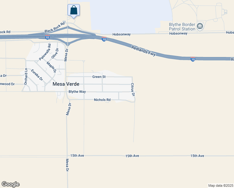 map of restaurants, bars, coffee shops, grocery stores, and more near 17600 Blythe Way in Blythe