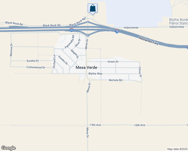 map of restaurants, bars, coffee shops, grocery stores, and more near 17943 Blythe Way in Blythe