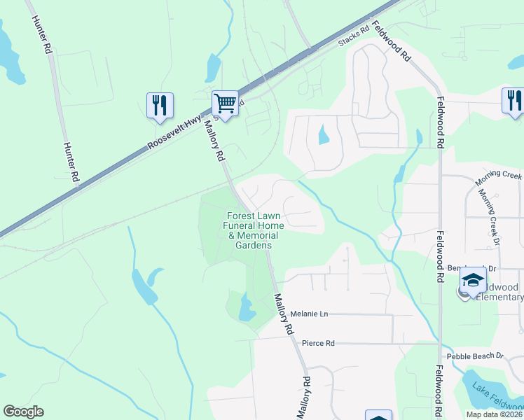 map of restaurants, bars, coffee shops, grocery stores, and more near 5606 Waverly Park Drive in Atlanta